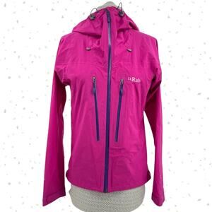 Rab Spark Jacket Magenta Pink Lightweight Waterproof Shell Biking Hiking Size XS